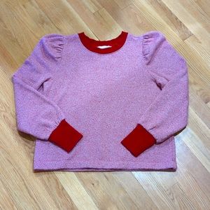 LOFT Red Balloon Sleeve Sweater - Size M